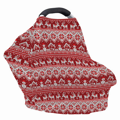 Merry Christmas Knitted Pattern Print Baby Seat Cover