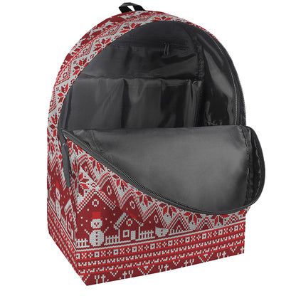 Merry Christmas Knitted Pattern Print Backpack
