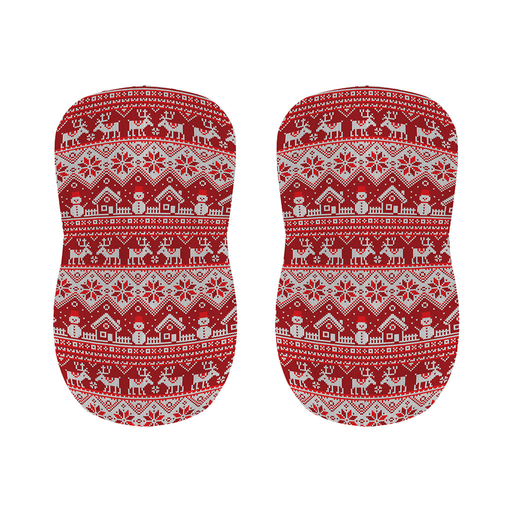 Merry Christmas Knitted Pattern Print Bar Stool Covers