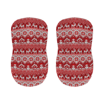 Merry Christmas Knitted Pattern Print Bar Stool Covers