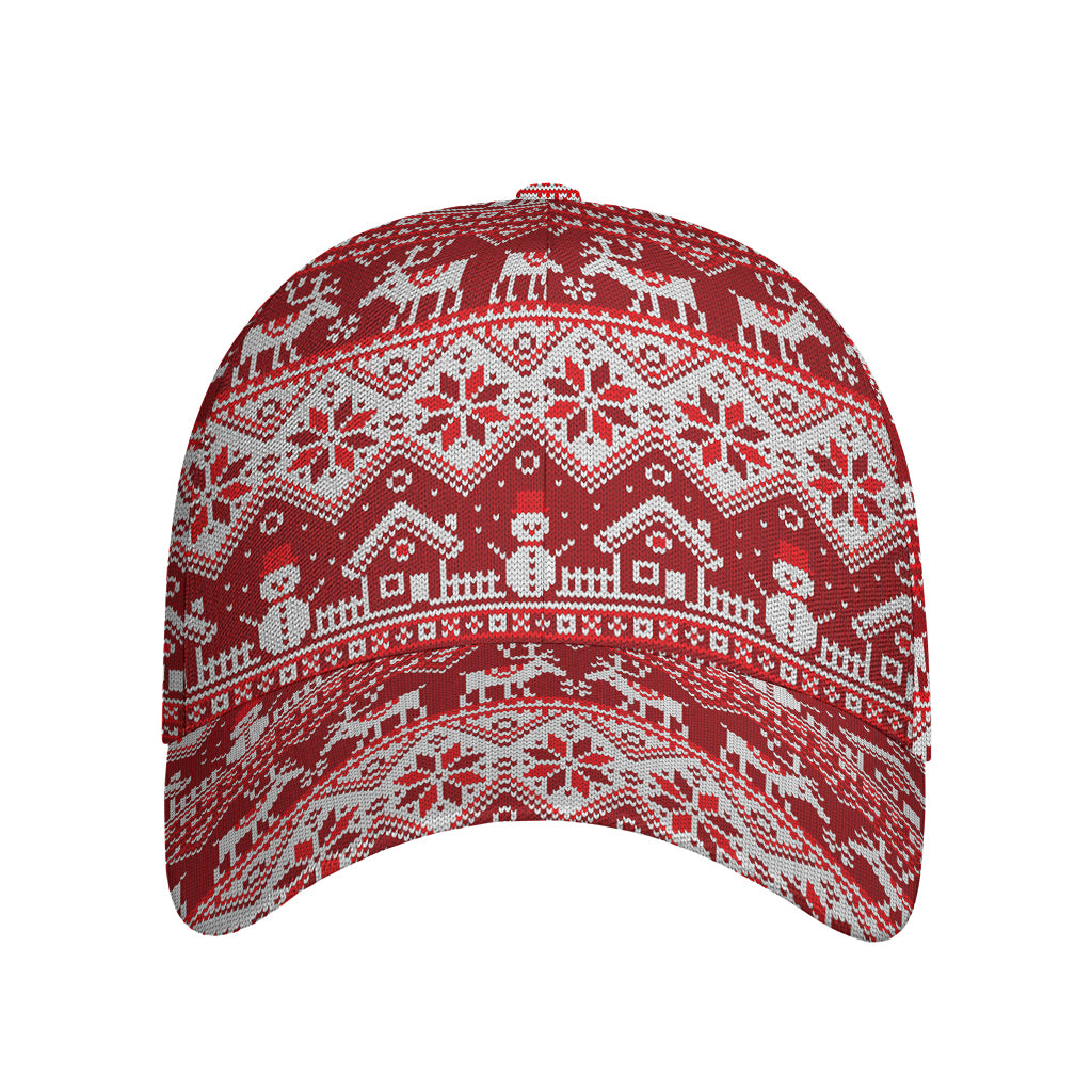 Merry Christmas Knitted Pattern Print Baseball Cap