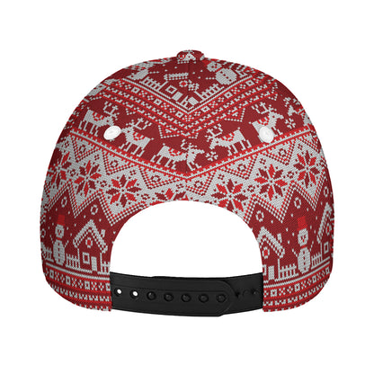 Merry Christmas Knitted Pattern Print Baseball Cap