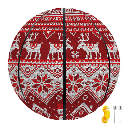 Merry Christmas Knitted Pattern Print Basketball