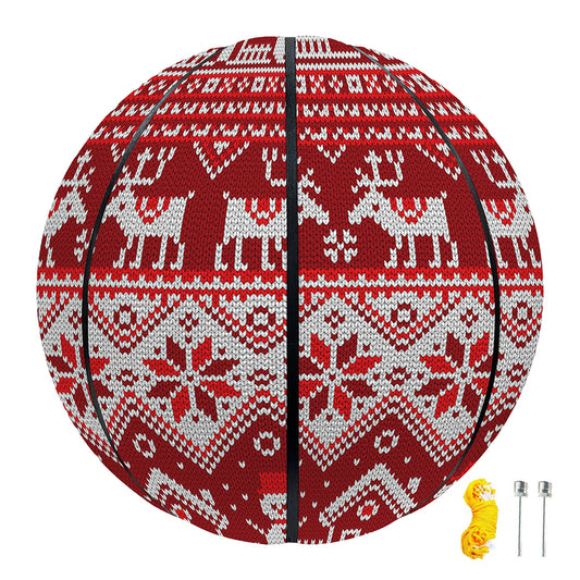 Merry Christmas Knitted Pattern Print Basketball
