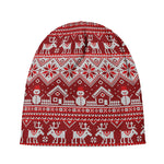 Merry Christmas Knitted Pattern Print Beanie