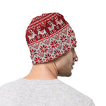 Merry Christmas Knitted Pattern Print Beanie