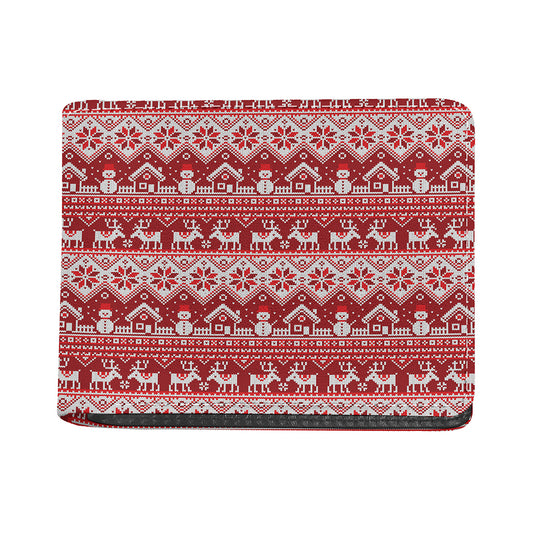 Merry Christmas Knitted Pattern Print Bifold Wallet
