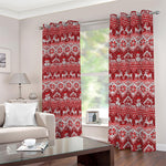 Merry Christmas Knitted Pattern Print Blackout Grommet Curtains