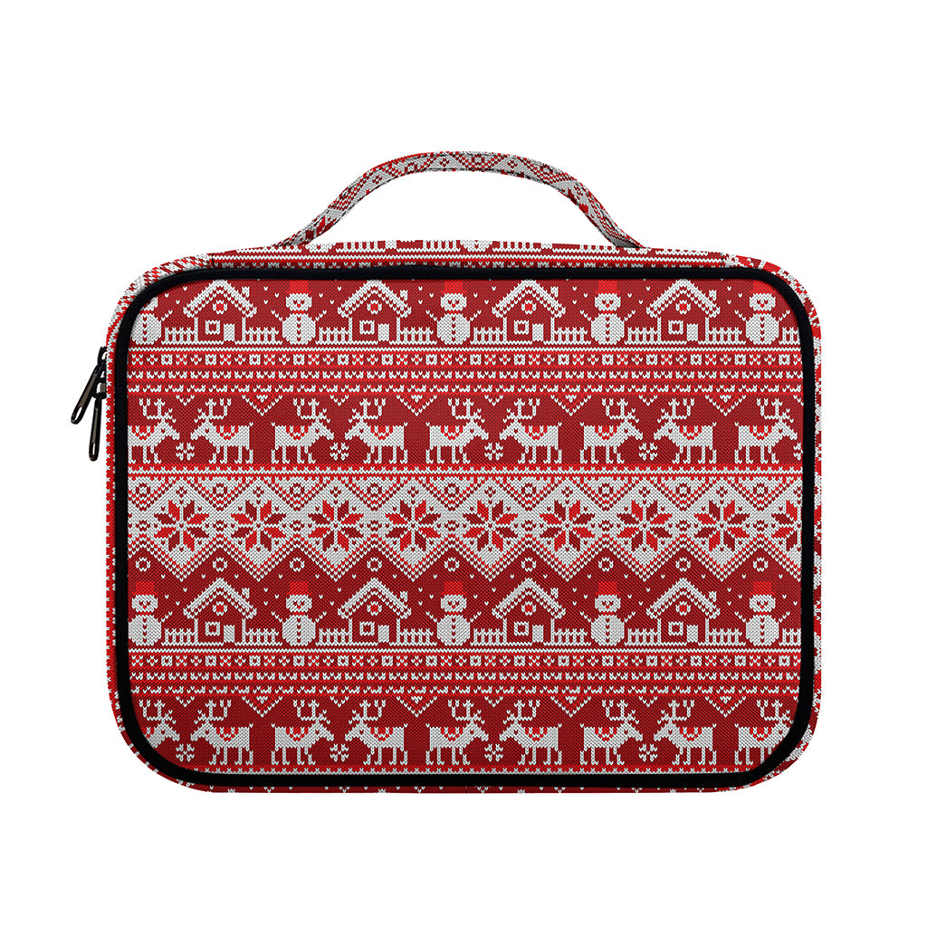 Merry Christmas Knitted Pattern Print Briefcase Bible Bag