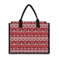 Merry Christmas Knitted Pattern Print Canvas Tote Bag