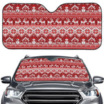 Merry Christmas Knitted Pattern Print Car Windshield Sun Shade