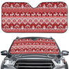 Merry Christmas Knitted Pattern Print Car Windshield Sun Shade