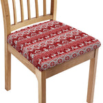 Merry Christmas Knitted Pattern Print Chair Cushion Cover