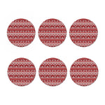 Merry Christmas Knitted Pattern Print Coaster Set