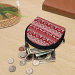 Merry Christmas Knitted Pattern Print Coin Purse