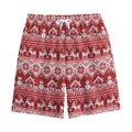 Merry Christmas Knitted Pattern Print Cotton Shorts