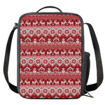 Merry Christmas Knitted Pattern Print Crossbody Lunch Bag