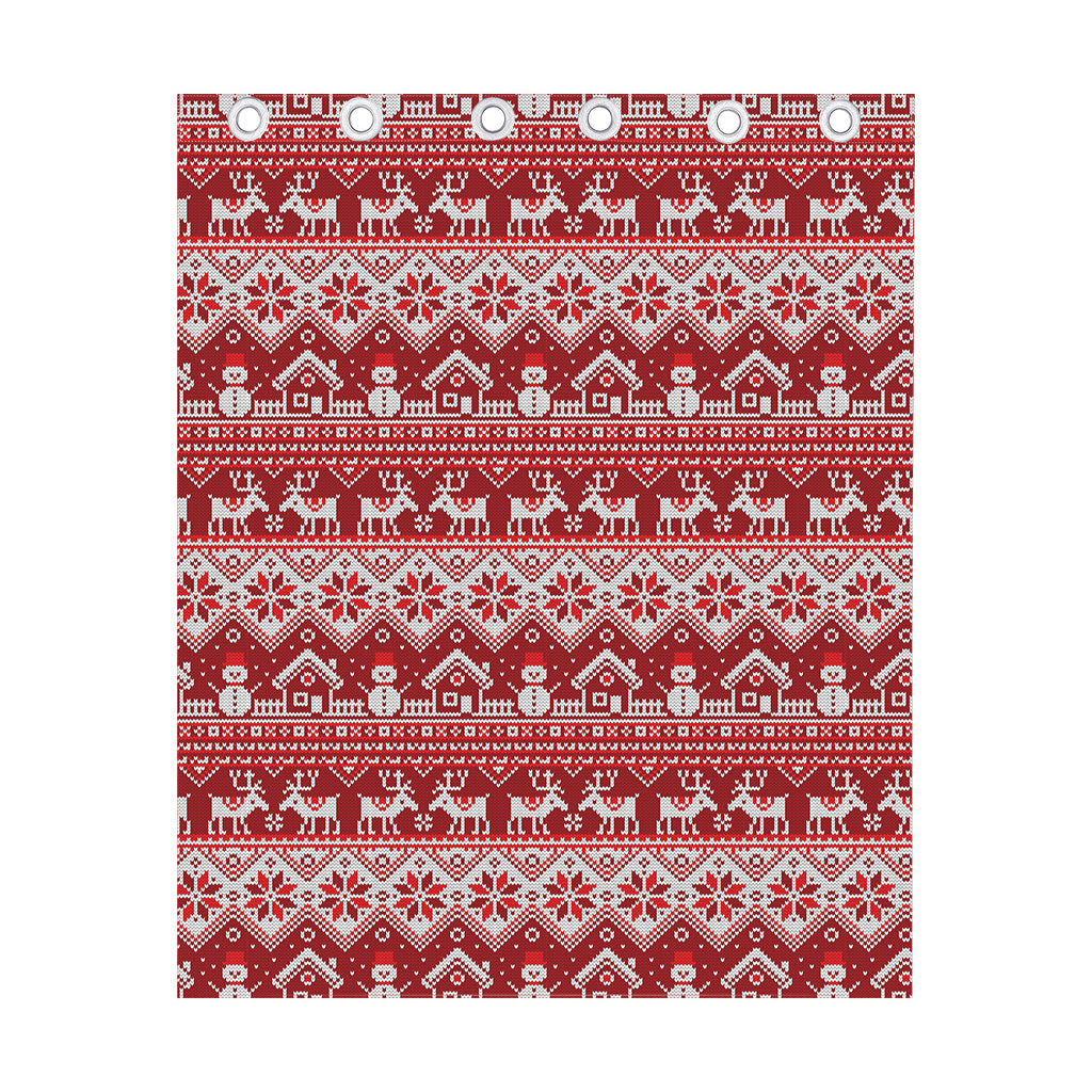 Merry Christmas Knitted Pattern Print Curtain