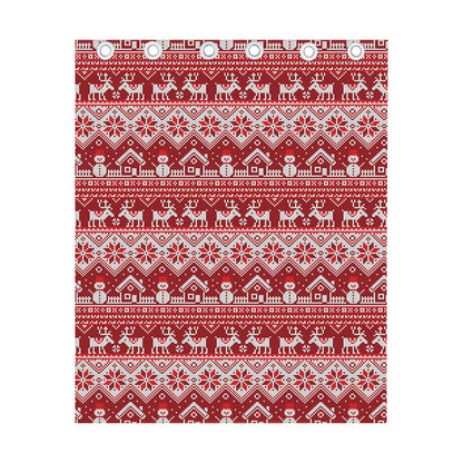 Merry Christmas Knitted Pattern Print Curtain