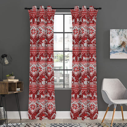 Merry Christmas Knitted Pattern Print Curtain