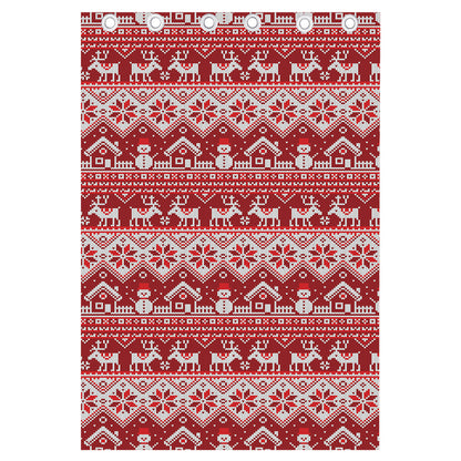 Merry Christmas Knitted Pattern Print Curtain