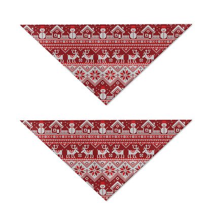 Merry Christmas Knitted Pattern Print Dog Bandana