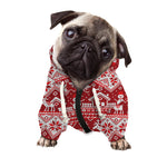 Merry Christmas Knitted Pattern Print Dog Zip Up Hoodie