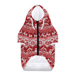 Merry Christmas Knitted Pattern Print Dog Zip Up Hoodie