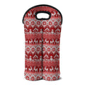 Merry Christmas Knitted Pattern Print Double Neoprene Wine Tote