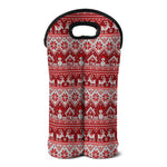 Merry Christmas Knitted Pattern Print Double Neoprene Wine Tote