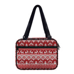 Merry Christmas Knitted Pattern Print Double Strap Bible Bag