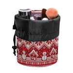 Merry Christmas Knitted Pattern Print Drawstring Makeup Bag