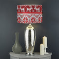 Merry Christmas Knitted Pattern Print Drum Lamp Shade