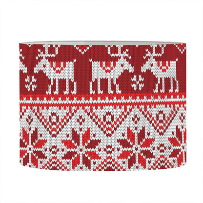 Merry Christmas Knitted Pattern Print Drum Lamp Shade