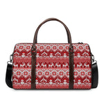 Merry Christmas Knitted Pattern Print Duffle Bag