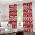Merry Christmas Knitted Pattern Print Extra Wide Grommet Curtains