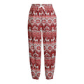 Merry Christmas Knitted Pattern Print Fleece Lined Knit Pants