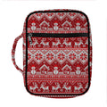 Merry Christmas Knitted Pattern Print Front Pocket Bible Bag