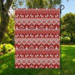 Merry Christmas Knitted Pattern Print Garden Flag