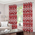 Merry Christmas Knitted Pattern Print Grommet Curtains