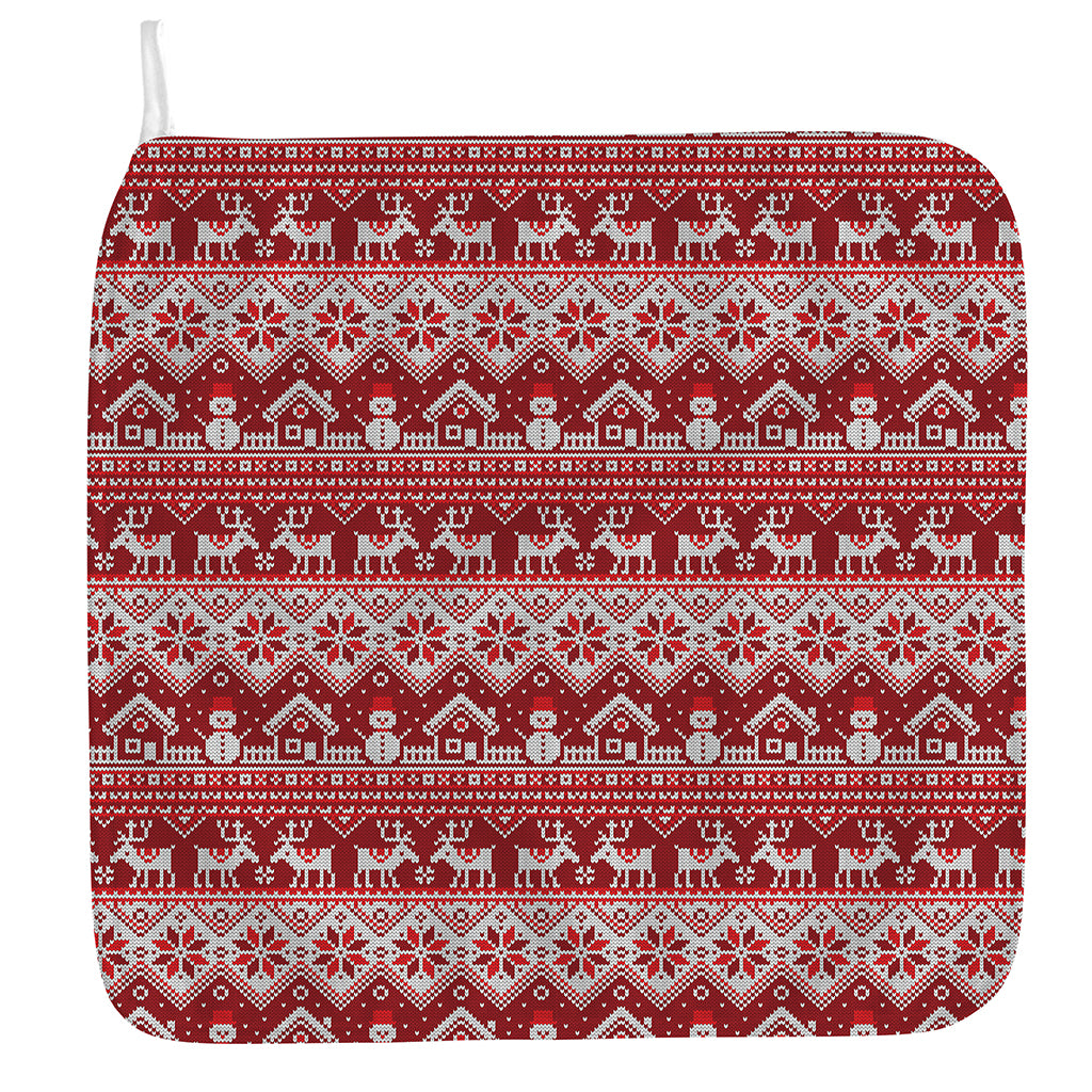 Merry Christmas Knitted Pattern Print Hand Towel