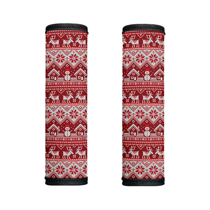 Merry Christmas Knitted Pattern Print Handle Covers