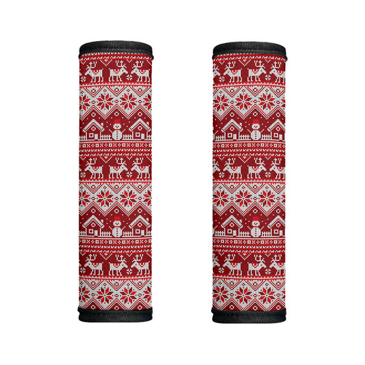 Merry Christmas Knitted Pattern Print Handle Covers