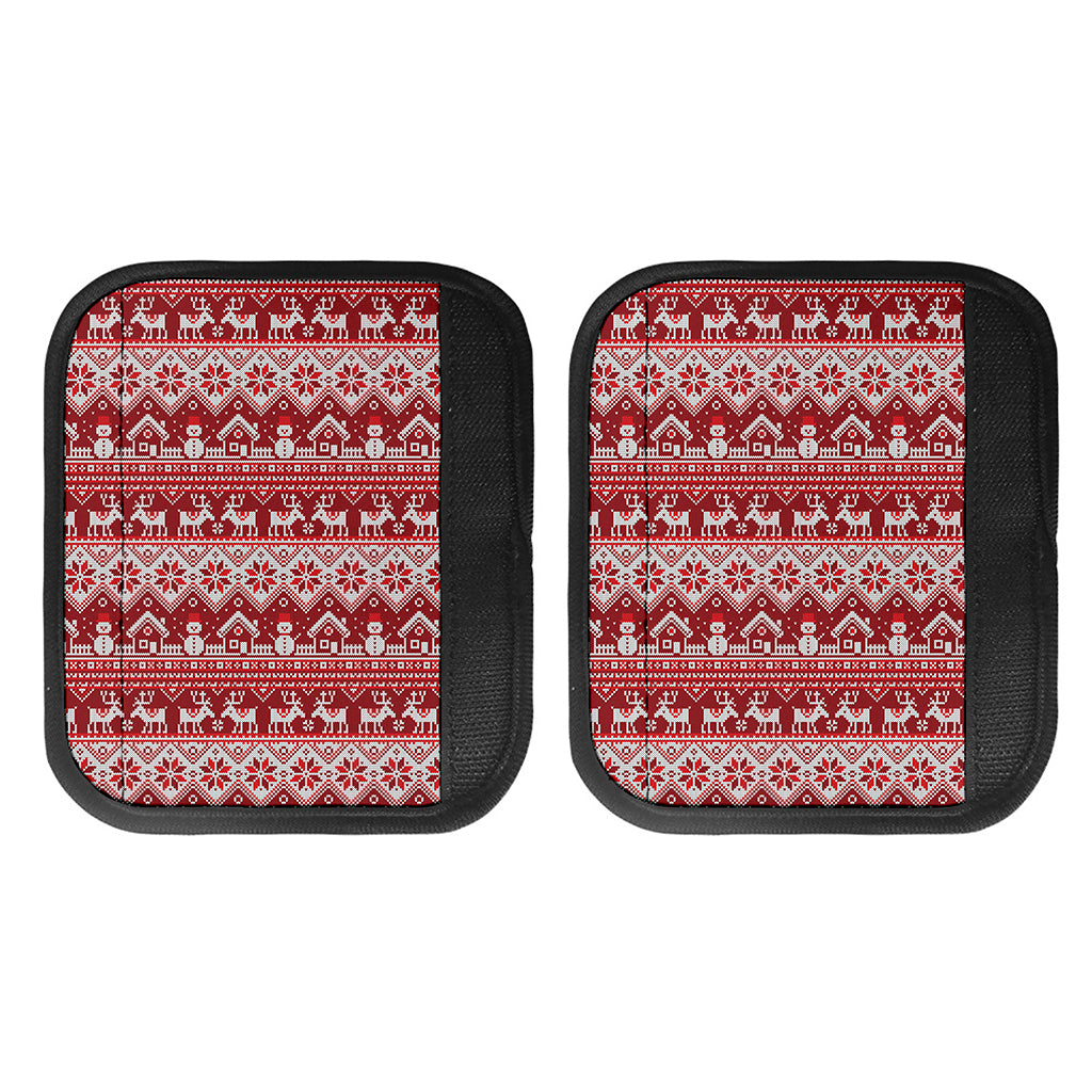 Merry Christmas Knitted Pattern Print Handle Covers