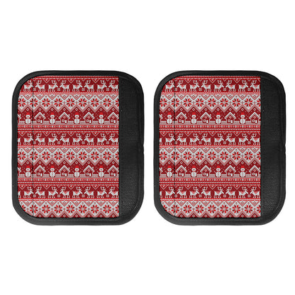 Merry Christmas Knitted Pattern Print Handle Covers