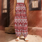 Merry Christmas Knitted Pattern Print Harem Pants