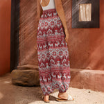 Merry Christmas Knitted Pattern Print Harem Pants