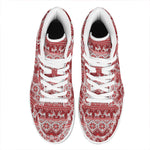 Merry Christmas Knitted Pattern Print High Top Leather Sneakers