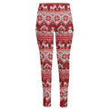 Merry Christmas Knitted Pattern Print High-Waisted Pocket Leggings