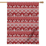 Merry Christmas Knitted Pattern Print House Flag